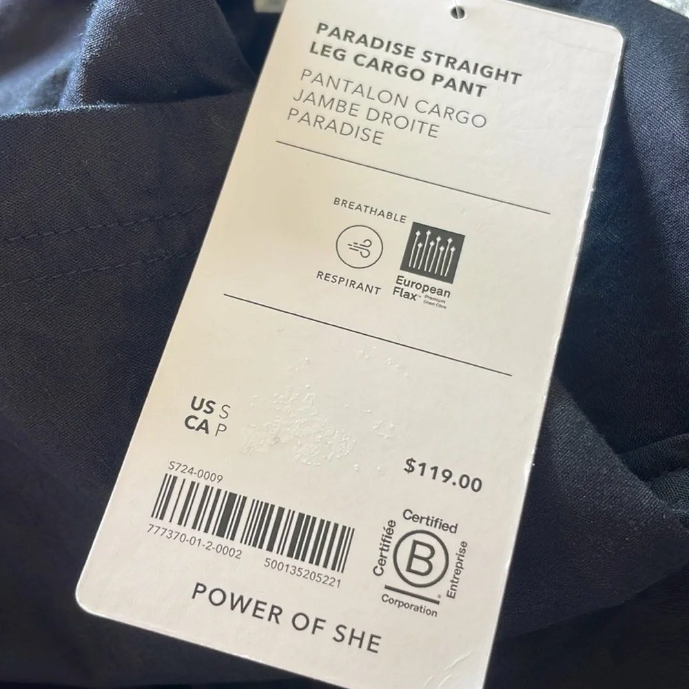 NWT Athleta Paradise Straight Leg Cargo Pant Black Size S - Picture 9 of 9
